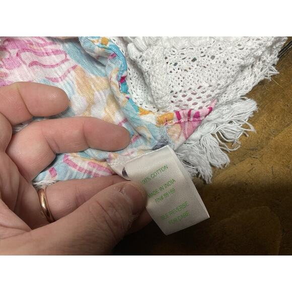 Lilly Pulitzer Alia Flamingo Size Medium Fringe Shift Dress Cover Up - Picture 12 of 14